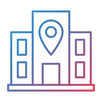Location Line Gradient Icon vector
