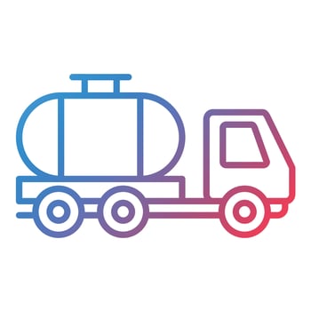 Water Tanker Line Gradient Icon vector
