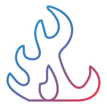 Fire Line Gradient Icon vector