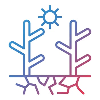Drought Line Gradient Icon vector