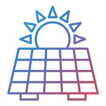 Solar Panel Line Gradient Icon vector