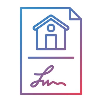Property Contract Line Gradient Icon vector