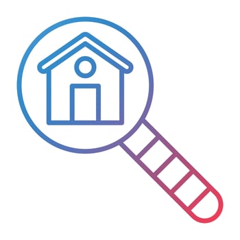Search Property Line Gradient Icon vector