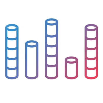 Cylindrical Bars Line Gradient Icon vector