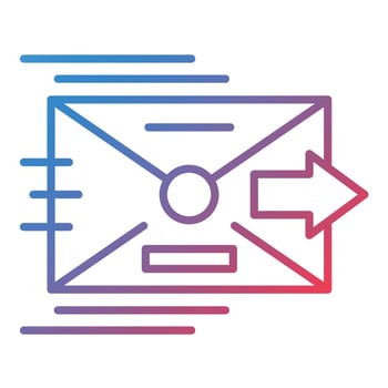 Sent Line Gradient Icon vector