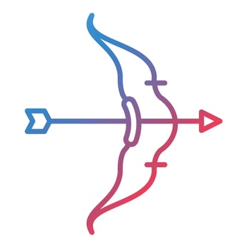 Bow Arrow Line Gradient Icon vector