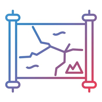 Desert Map Line Gradient Icon vector
