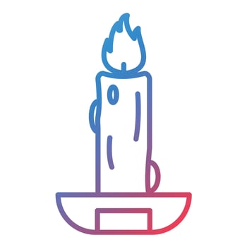 Scary Candle Line Gradient Icon vector
