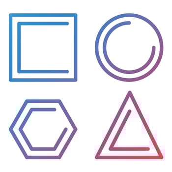 Geometric Shapes Line Gradient Icon vector