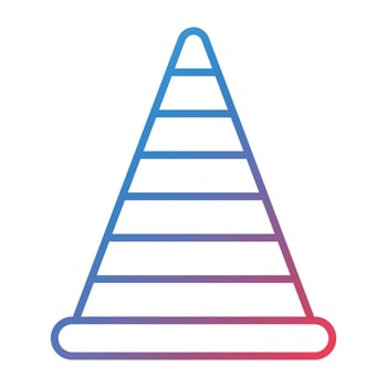 Road Cone Line Gradient Icon vector