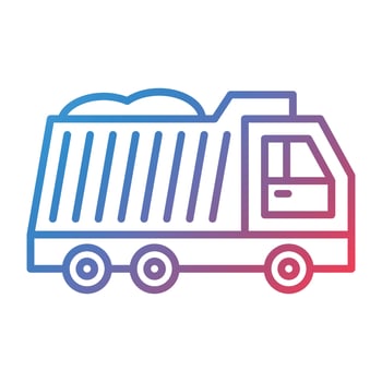 Dump Truck Line Gradient Icon vector