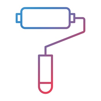 Paint Roller Line Gradient Icon vector