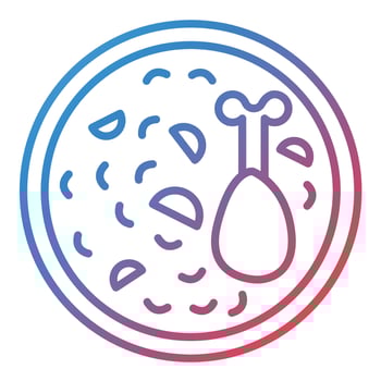 Chicken Rice Line Gradient Icon vector