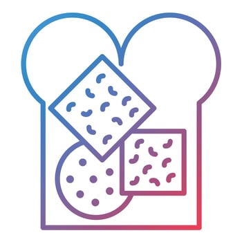 Cheese Bread Line Gradient Icon vector
