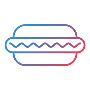 Hot Dog Line Gradient Icon vector