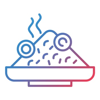 Nasi Goreng Line Gradient Icon vector