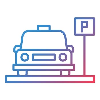 Parking Line Gradient Icon vector