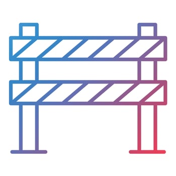 Road Obstruction Line Gradient Icon vector