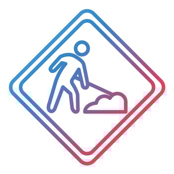Roadworks Line Gradient Icon vector