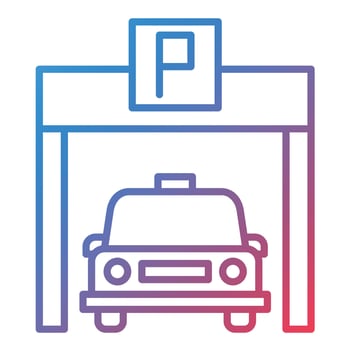 Car Park Line Gradient Icon vector