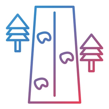 Unsealed Road Line Gradient Icon vector