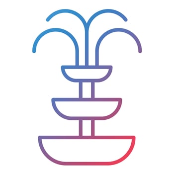 Fountain Line Gradient Icon vector