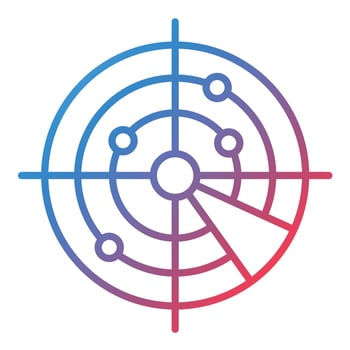 Radar Line Gradient Icon vector