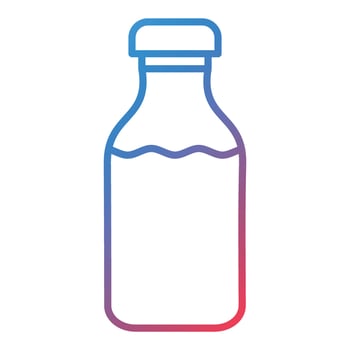Milk Bottle Line Gradient Icon vector