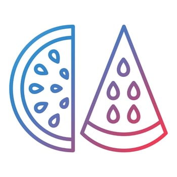 Watermelon Line Gradient Icon vector