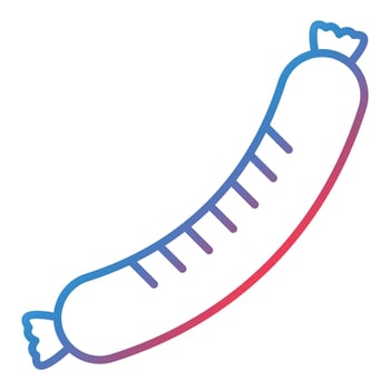 Sausage Line Gradient Icon vector