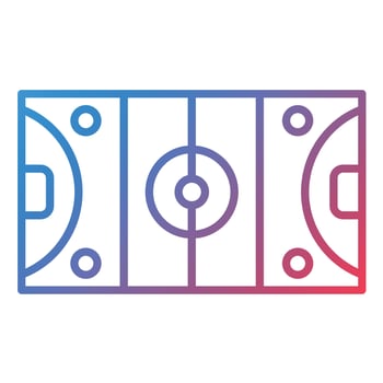 Hockey Field Line Gradient Icon vector