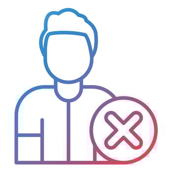 Disqualified Line Gradient Icon vector