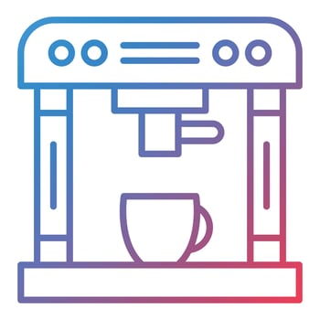 Coffee Maker Line Gradient Icon vector
