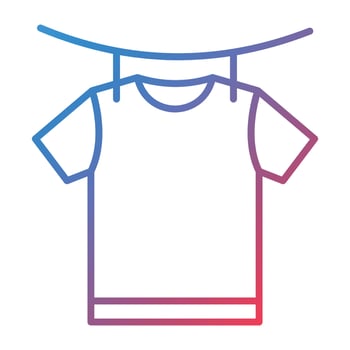 Drying Clothes Line Gradient Icon vector