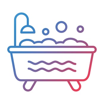 Bathtub Line Gradient Icon vector