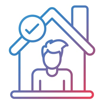 Stay Home Line Gradient Icon vector