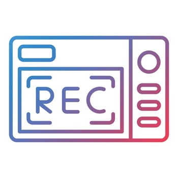 Video Recording Line Gradient Icon vector