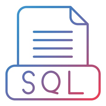 Sql File Line Gradient Icon vector