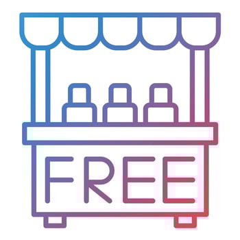 Donation Stall Line Gradient Icon vector