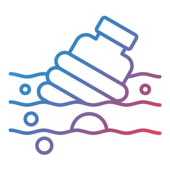 Water Pollution Line Gradient Icon vector