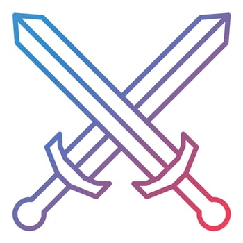 Swords Line Gradient Icon vector