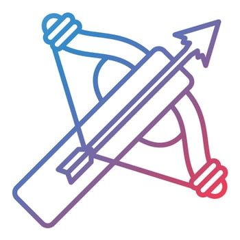 Crossbow Line Gradient Icon vector