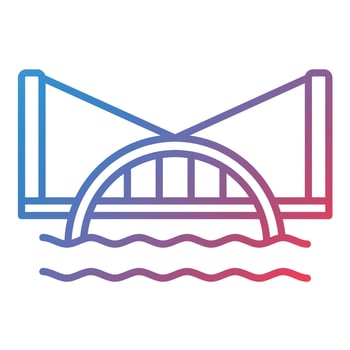 Water Bridge Line Gradient Icon vector