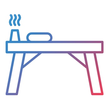 Spa Bed Line Gradient Icon vector