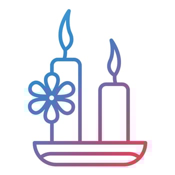 Spa Candle Line Gradient Icon vector