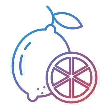 Lemon Line Gradient Icon vector
