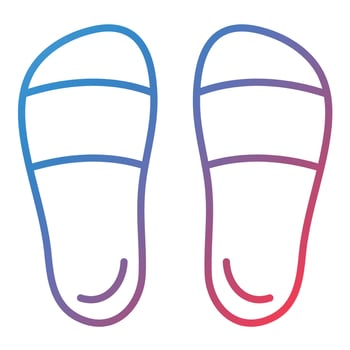 Slippers Line Gradient Icon vector
