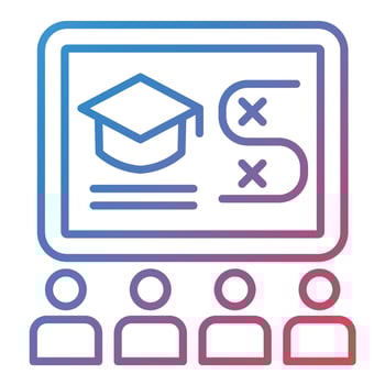 Training Line Gradient Icon vector