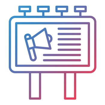 Billboard Marketing Line Gradient Icon vector