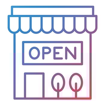 Open Store Sign Line Gradient Icon vector